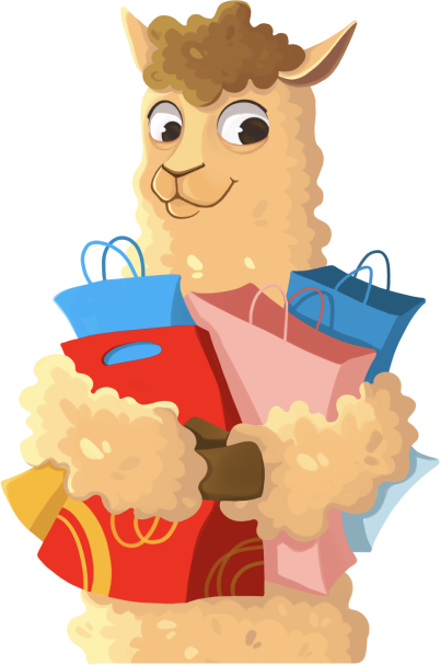 Лама с подарками